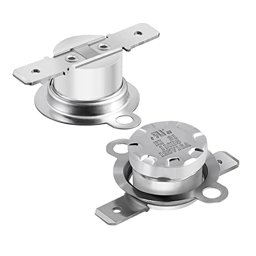 UL/CUL KSD301 125V 16A Thermostat,110°C/230°F Off NC AutoReset | Normally Closed 90°C/194°F On Bimetal Thermostat for air fryers, ovens, grills, bread makers, smokers - size: 110°C/230°F