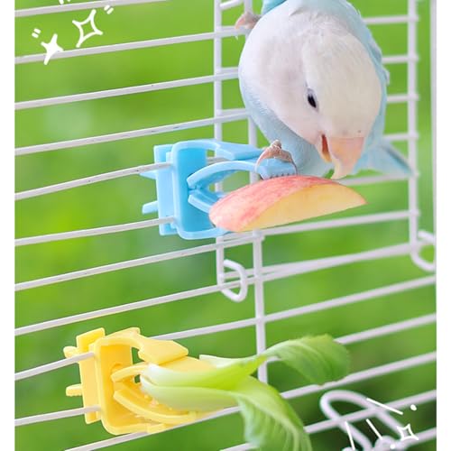Parrot Fruit Vegetable Clip Feeder with Stable Cage Holder Durability for Bird Snacks