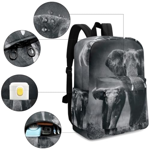 Fustylead Elephant and Baby Elephant Backpack School Laptop Bag Bookbag for Boys Girls Students Daypack Picnic Travel - color: Elephant