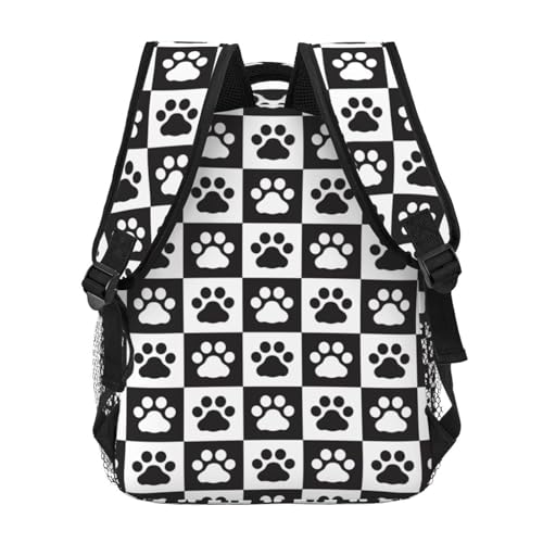 Fiokroo Cue Dog Paws Backpack School Bag For Students Teens Men Women Laptop Backpacks Travel Daypack Bag With Multiple Pockets - color: Cue Dog Paws