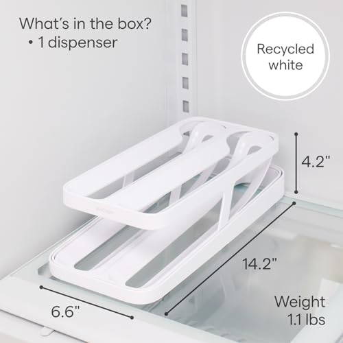 YouCopia RollDown® Egg Dispenser, Rolling Eggs Dispenser and Organizer for Refrigerator Storage, Double Track - size: Egg Dispenser, Double Track