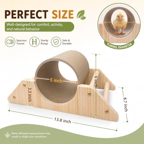 Baby Chick Perch & Tunnel Toy Set for Brooder, Chick Roosting Bar Training Toys, Chicken & Duckling Enrichment Playground, Anti-Boredom Coop Accessories for Baby Chicks Ducks Small Birds