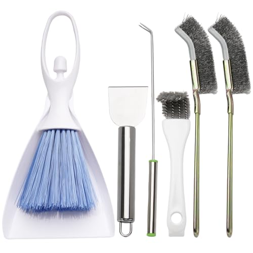 Plus tard 6-Piece Bird Cage Cleaning Kit with Stainless Scraper | Multiple Scraping and Brushing Shapes Reach Bars, Posts and Corners to Loosen Dried Messes and Speed Routine Cleanup