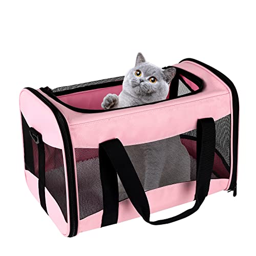 top tasta cat Carrier Large Dog Cat Carriers Puppies up to 30Lbs, Big Dog Carrier Soft Sided, Collapsible Travel Puppy Carrier (X-Large, Pink) - color: pink, size: 20.0"L x 13.0"W x 13.0"H