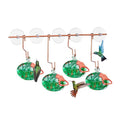 Pozfun Set of 3 Hummingbird Feeders for Outdoors Hanging,Hand-Blown Glass Hummingbird Feeder with Silicone Feeding Perch,Never Leak,Gardening Gifts for Woman Man(Red) - color: Dotted Green