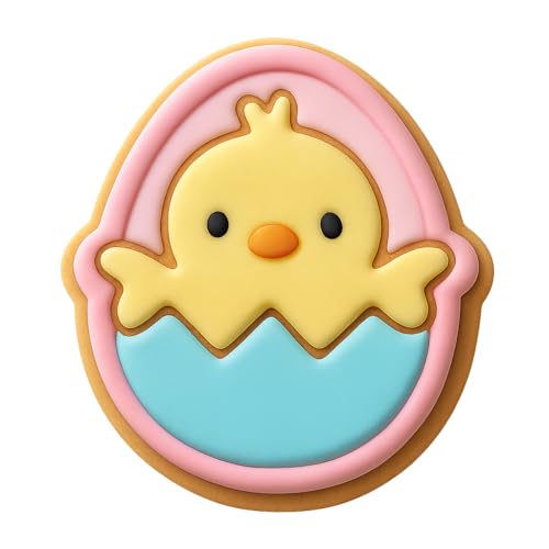 Chibi Chick Peeking from Egg Cookie Cutter & Stamp - 4x3.5