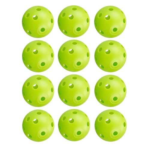 12Pcs Cat Ball Toy, Low Noise No Bells Holey Plastic Cat Balls, Funny Interactive Cats Toys for Indoor Cats, Firm Toy Balls for Kitten Puppy Ferret Bird (1.65", Green) - color: Green, 12/Pack