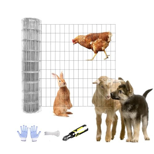 Tongmo 2 ft x 100 ft Galvanized Welded Wire Fence, 16GA Garden Chicken Wire Fence Roll, Mesh Size 2" x 4"Hardware Cloth, Ideal for Yard Protection and Poultry Netting - color: Galvanized, size: 2ft*100ft