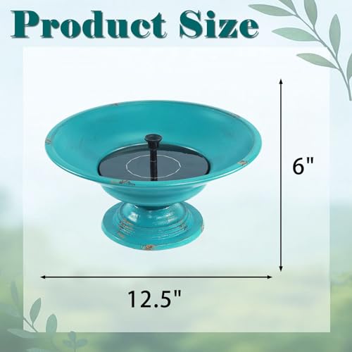 Solar Bird Bath Fountains, Bird Bath for Outside with cast Iron Base | bird bath fountains solar power;Rustproof & Weatherproof;bird bath bowl for outdoor garden and patio decoration