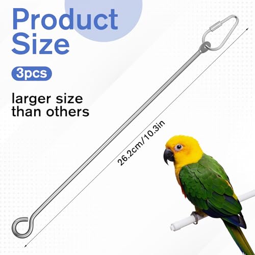 3 PCS Bird Food Holder, Stainless Steel Birds Cage Feeder, Bird Treats Skewer Stick Hanging Vegetable Fruit Cage Treating Tool, Feeder Foraging