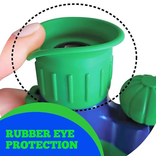 Kids Binoculars Ages 3-12, 8x21 Compact Shockproof Green | bird watching, camping, hiking, for boys and girls, includes carry case, neck strap, compass, carabiner, birthday gift - color: Green/Blue