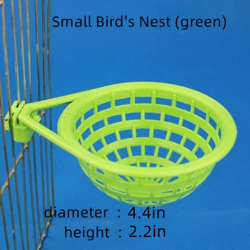 3pcs Plastic Canary Nest-Bird Nest Plastic Hollow Hanging Cage Eggs Hatching Tool Bird Breeding Hut Nest Pan(Green)