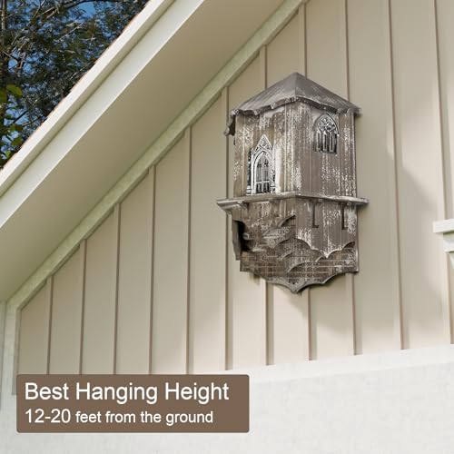 VIREESR Large Bat House for Outdoors,4-Chamber Castle Bat Box,200-Capacity | Cedar Wooden Bat House, Bat Boxes for Outside for Tree, 4 Chamber Attract Bats for Natural Mosquito, Distressed Wood - size: XL Distressed Wood