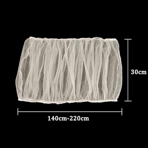 Bird Cage Cover, Breathable Nylon Mesh Seed Catcher Guard, Adjustable Elastic Skirt for Parrot, Budgie, Cockatiel, Prevents Mess, Fits Cage Circumference 55"-87" (140-220cm)