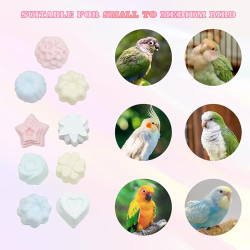 18 Pack Bird Beak Grinding Stone with Random Color and Shape, Bird Toys, Parrot Toys, Chew Toys for Budgies, Cockatiels, Lovebirds, Conures, Quakers, Parakeet, Caique, Small to Medium Bird