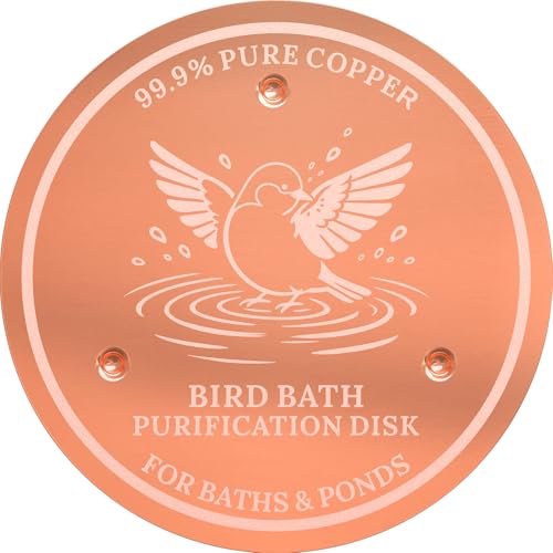 Bird Bath Copper Disk 99.9% Pure Copper Release Cu Clean Water Outdoor Disc | Diameter 4", 0.6mm Triple-Point, Release Boost Cu+, All-Season Purification, Outdoor Bowl Birdbath, Garden Backyard Disc - color: Pure Copper Disk