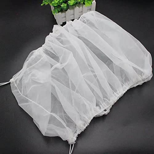 Adjustable Birdcage Seed Catcher Feather Catcher Bird Cage Cover Net Airy Soft Skirt Guard Birdcage Nylon Mesh Netting for Parrot Macaw Parakeet Round Square Cage (118 x 16 Inch, White) - color: White, size: 118 x 16 Inch
