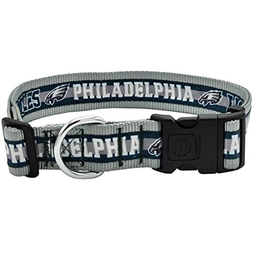 Pets First NFL Philadelphia Eagles Licensed PET COLLAR, Large - Heavy-Duty, Strong, and Durable Dog Collar. Available in 31 Football Teams and 4 Sizes - color: Philadelphia Eagles, size: Large