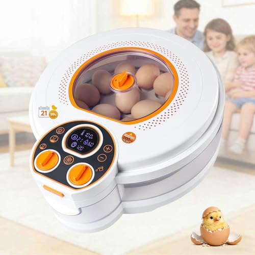 Egg Incubator for Hatching Eggs: Automatic Turner ±1°F Temperature | Auto Humidity Control - 21-Day Stable Hatching for Chickens - 12-18 Eggs Per Batch - No Assembly