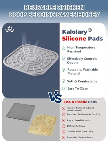 Kalolary 12 PCS Silicone Chicken Nesting Box Pads, 12"x 12" Nesting Pads for Chicken Coop Washable Nesting Box Liners for Chicken Laying Boxes Soft, Easy Clean, Gray