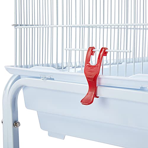 Yaheetech 62.5-inch Roof Top Flight Bird Cage for Parakeets Cockatiels Conures Finches Lovebirds Canaries Budgies Small Parrots, Large Birdcage with Detachable Rolling Stand, White - color: White