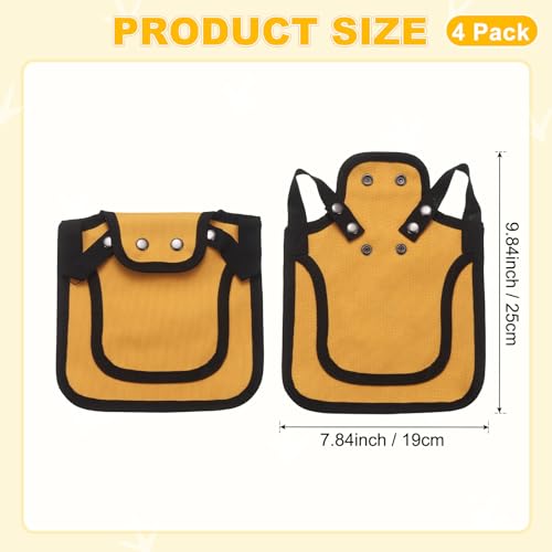 M METERXITY 4-Pack Chicken Saddle for Hens, 9.8 Inch Canvas Chicken Apron Back Protector with Adjustable Strap for Protecting Bird Back Feathers, Poultry Saver [Yellow] - color: Yellow