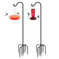 Sheperds Hooks for Outdoor Bird Feeder Pole 76 Inch Adjustable Tall Heavy Duty Shepherds Hooks for Hanging Plant Baskets, Solar Lights, Wedding Decor, Lanterns, Black (2 Pack) - size: 76 Inch