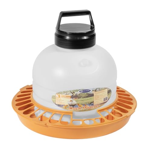 FARM-TUFF Top-Fill Duck Waterer, 3 Gallon – Durable BPA-Free Plastic Poultry Waterer with Wide Base & Splash-Reducing Design