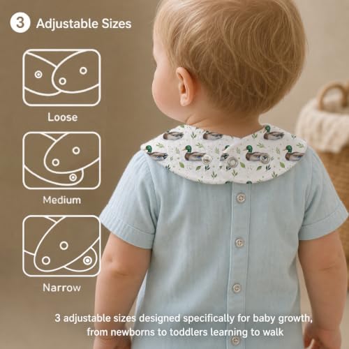 Baby Organic Cotton Teething Cloth Newborn Baby Burp Cloth Bandana Drool Cloth for Drooling Cotton Baby Gifts - color: Mallard Duck