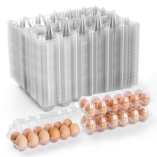 40 Pack Egg Cartons Cheap Bulk,Plastic Egg Carton 2x6 Grids | 12 Count Clear Egg Cartons, Reusable Egg Holder Egg Trays for Family, Chicken Farm, Markets Display - Medium Egg Container - size: 2X6-40PCS