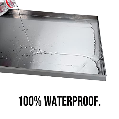 35.7"x23.4" Stainless Steel Replacement Tray for Dog Crate, Chew-Proof and Crack-Proof - size: 35.71x23.35