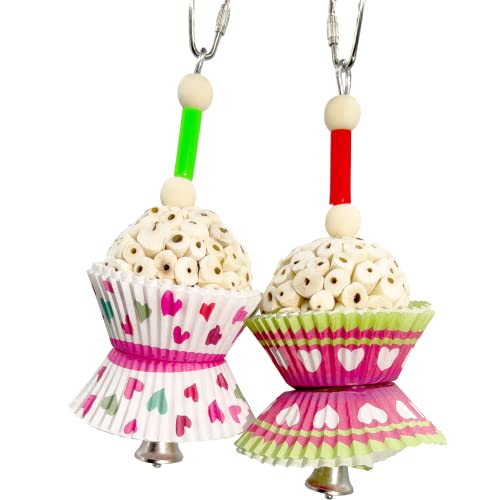 by M&M 1562 Tutu Chew Two - Handcrafted Foraging Avairy Toy, All Natural Air Dried Sola Wood Ball, Bakery Grade Cup Cake Cups, Easy to Shred Great for Small Size Pet Birds - size: Two Tutu