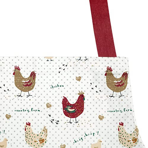 Farmhouse Chicken Cotton Bib Apron Pocket Adjustable Strap