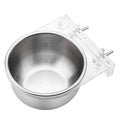 Stainless Steel Bird Feeder with Acrylic Plates, Small Feeding Cups for Cage, Detachable Bird Water Bowls with Clamp Holder for Cockatiel Conure Budgies Parakeet Finch Small Pets
