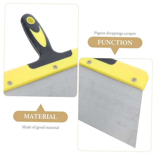 TOYANDONA Large Stainless Steel Bird Droppings Scraper Tool Durable Bird Poop Cleaner with Ergonomic Handle for Bird Cage Cleaning and Maintenance