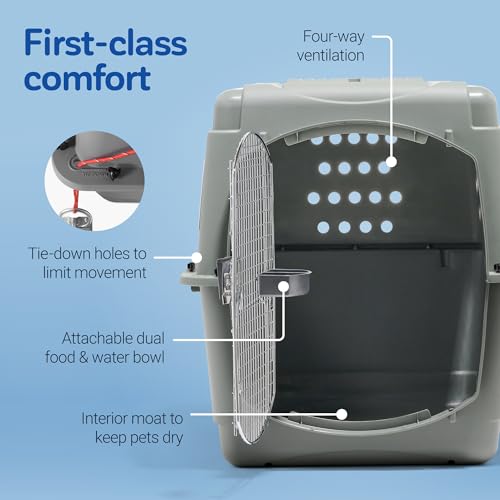 Petmate Sky Kennel - For Air and Travel, Airline Compliant Dog Crate for Pets up 70-90 lbs, Heavy Duty Dog Kennel, Made in the USA- 40 Inches - size: 40 Inch