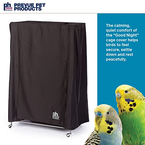 Prevue Pet Products Extra Large Bird Cage Cover - Good Night Cage Cover, Bird Accessories, Blocks Light, Breathable Nylon Fabric, Fits a Variety of Cage Sizes - Black, Size Large - size: 37.0"L x 25.0"W x 48.0"H