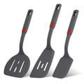Flexible Silicone Spatula Set For Nonstick Cookware Rubber Silicone Bpa-Free Heat Resistant Heavy Duty Kitchen Turner Large,Slotted Flipper And Small Spatulas For Egg Fish Pancake Cookie (Grey)