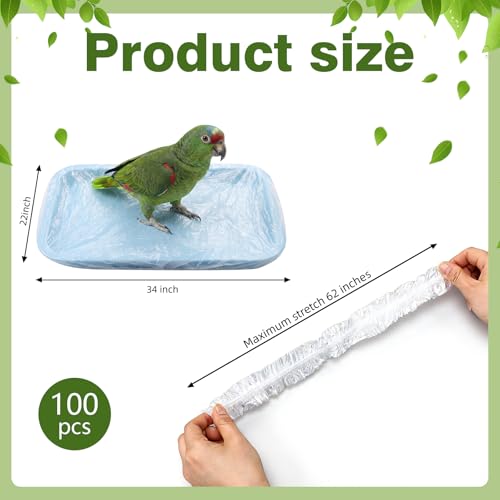 100 Pcs Disposable Bird Cage Liners Bags Accessories,Large Style | Clear Plastic Parakeet Liner Bags, Universal Birdcage Liner Bags for Parakeets, Parrots, Finches, Canaries, Cockatiels - style: Large Style
