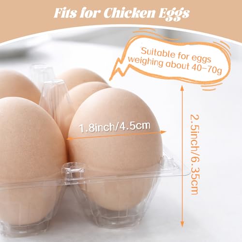 WIKDAY Plastic Egg Cartons 100 Pack 12 Count Cheap Bulk Clear | with Date Tracking Stickers Egg Care Instructions, Dozen Reusable Empty Egg Containers for Chicken Eggs Storage Farm Markets