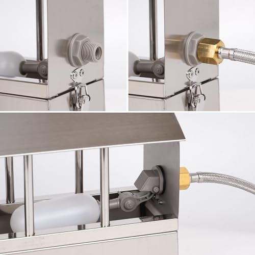 Automatic Chicken Waterer Stainless Steel Chicken Water Feeder Pigeon Water Dispenser with Float Valve Automatic Filling Water Poultry Waterer Fountain for Duck Goose Pigeon Quail