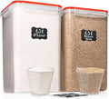 2 PC [7 Qt / 6.5L / 220 Oz] Large Food Storage Containers with Lids Airtight - BPA Free Clear Plastic Kitchen and Pantry Storage Containers for Cereal, Flour, Sugar, Rice - color: Red - 2 Pack