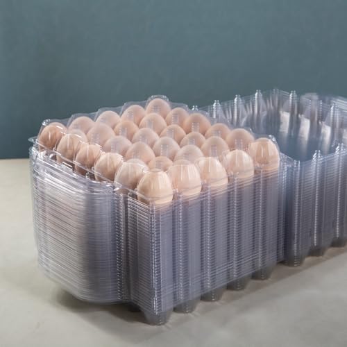 5*6grid Plastic Eggcarton with handle,egg cartons cheap bulk(30pc) | (5*6)30 grid Portable Clear Egg Cartons,Plastic egg carton with handle,,egg cartons cheap bulk,For Family, Farm, Markets. - size: 5x6 30 portable egg boxes, 30 pieces