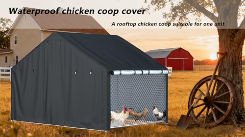 Chicken coop Cover, Waterproof in Winter. Suitable for Rooftop Chicken coops, Full Coverage. Black (No Chicken coop - size: 118.0"L x 78.0"W x 78.0"H