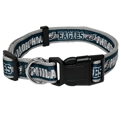 Pets First NFL Philadelphia Eagles Licensed PET COLLAR, Medium - Heavy-Duty, Strong, and Durable Dog Collar. Available in 31 Football Teams and 4 Sizes - color: Philadelphia Eagles, size: Medium