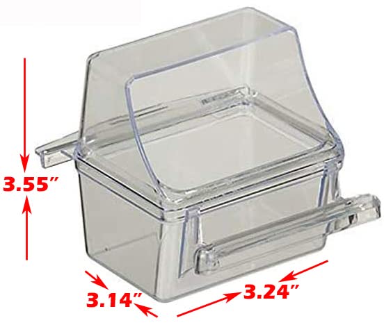 Lot of 4 Bird Cage White Plastic Seed Water Feeder Cups (Black) - color: Black