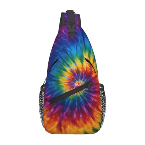 Tie Dye Sling Bag for Women, Crossbody Bag Colorful Sling Backpack for Men, Casual Shoulder Bags Lightweight Gym Outdoor Sports Travel Hiking Fishing Daypack - color: Tie Dye