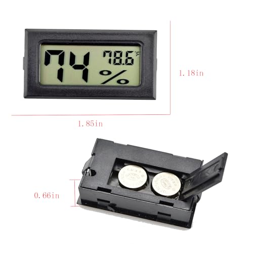 4pcs Indoor Hygrometer Thermometers, Humidity Meters Gauge Mini Digital Thermometer Hygrometer with Fahrenheit (℉) for Humidors, Refrigerator, Greenhouse, Garden, Cellar, Closet.