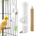 9.4 Fl Oz Bird Water Dispenser, No Mess Spring Valve Water Bottle with Parrot Bite Perch, Flexible Installation, for Small Birds Budgies, Cockatiels, Canaries, Lovebirds