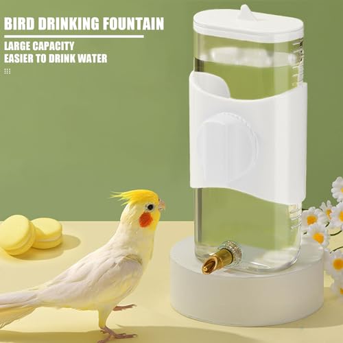 Automatic Bird Water Dispenser, 1 pc 280ML Parrot Water Feeder, No Mess Parrot Feeder Cage Accessories Bird Drinker Bowl Fountain for Parrot Budgie Lovebirds Cockatiel Parakeet
